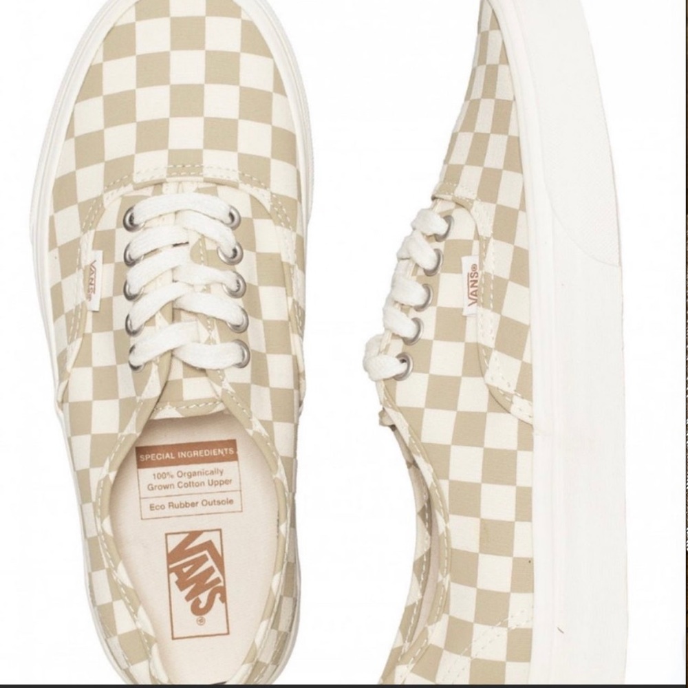 Vans Beige Checkered Sneakers
